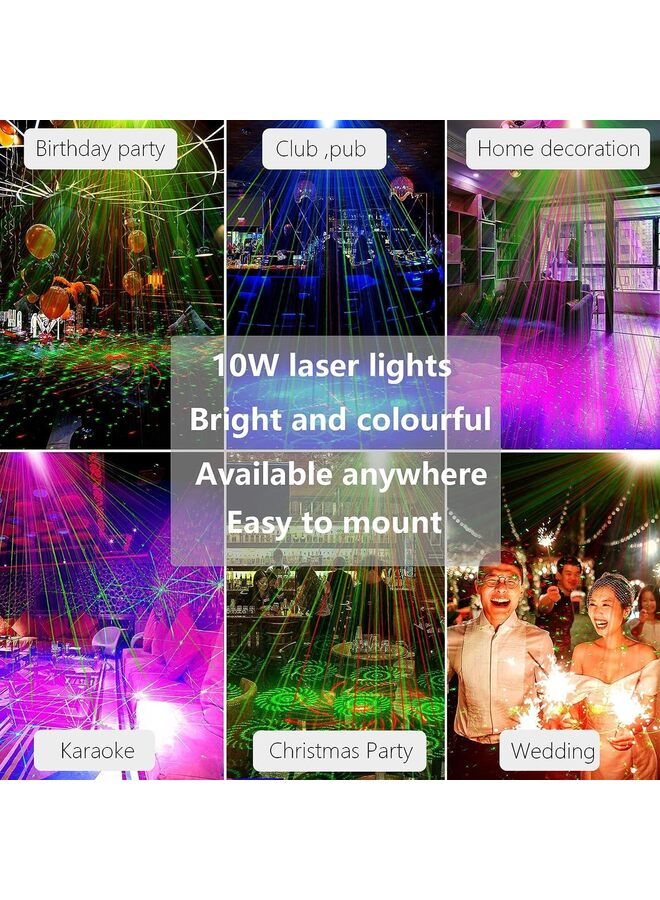 يُسلِّم جهاز عرض ضوئي ليزري للمسرح، أضواء حفلات، أضواء ديسكو، أضواء ستروب متعددة الأوضاع تعمل بالصوت مع جهاز تحكم عن بعد، مناسبة للحفلات، أعياد الميلاد، حفلات الزفاف، ديكور المنزل - Image 3